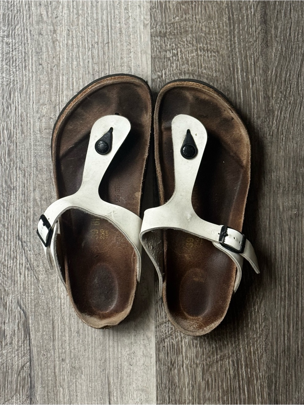 White Toe-Post Sandals with Buckle